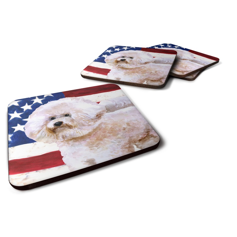 Bichon Frise #2 Patriotic Foam Coaster  BB9705FC