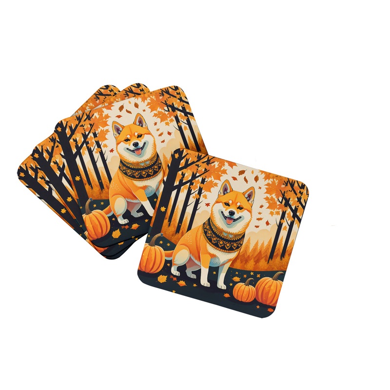 Shiba Inu Fall Foam Coaster
