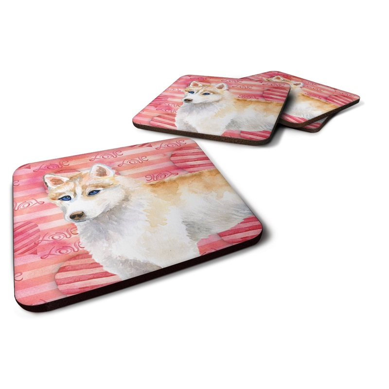 Siberian Husky Love Foam Coaster  BB9742FC