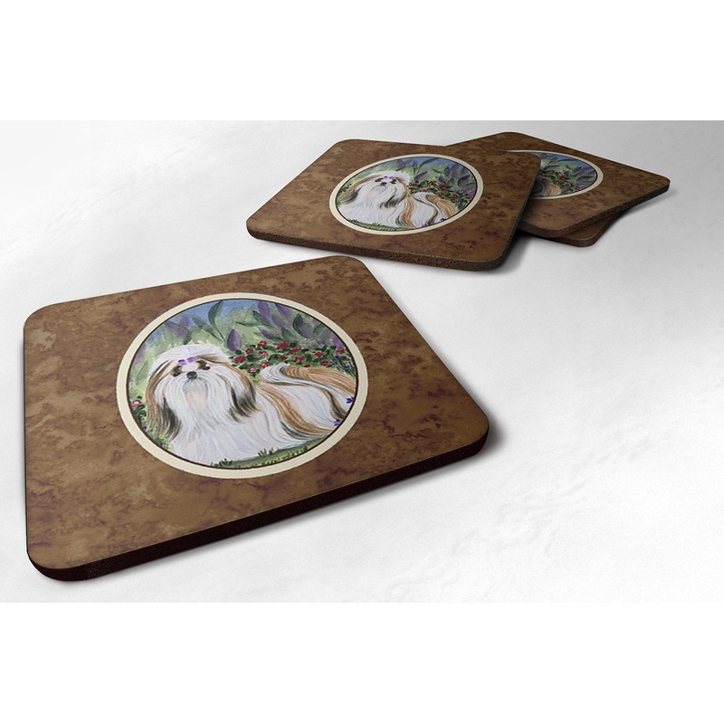 Shih Tzu Coasters - Set of 4 Lightweight Foam, Absorbent Drink Coasters