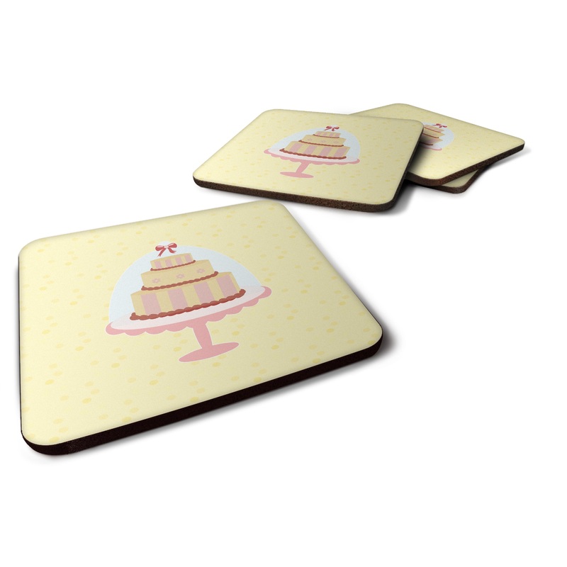 3 Tier Cake on Yellow Foam Coaster  BB7290FC