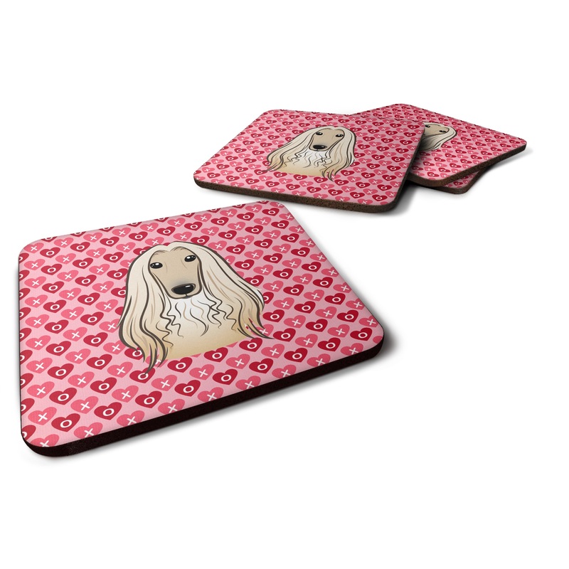 Afghan Hound Hearts Foam Coaster  BB5314FC