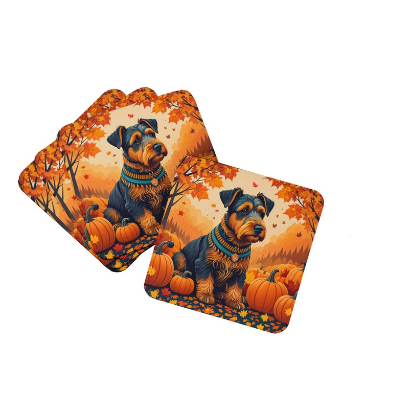 Airedale Terrier Fall Foam Coaster