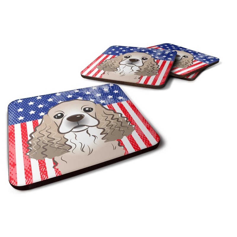 American Flag and Cocker Spaniel Foam Coaster