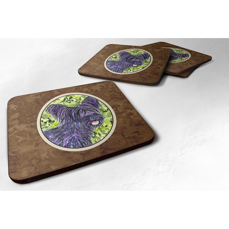 Skye Terrier Coasters - Set of 4 Lightweight Foam, Absorbent Drink Coasters