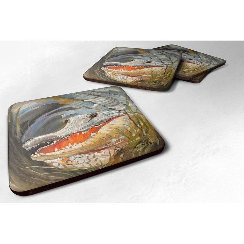 Alligator Coasters - Set of 4 Lightweight Foam, Absorbent Drink Coasters JMK1208FC