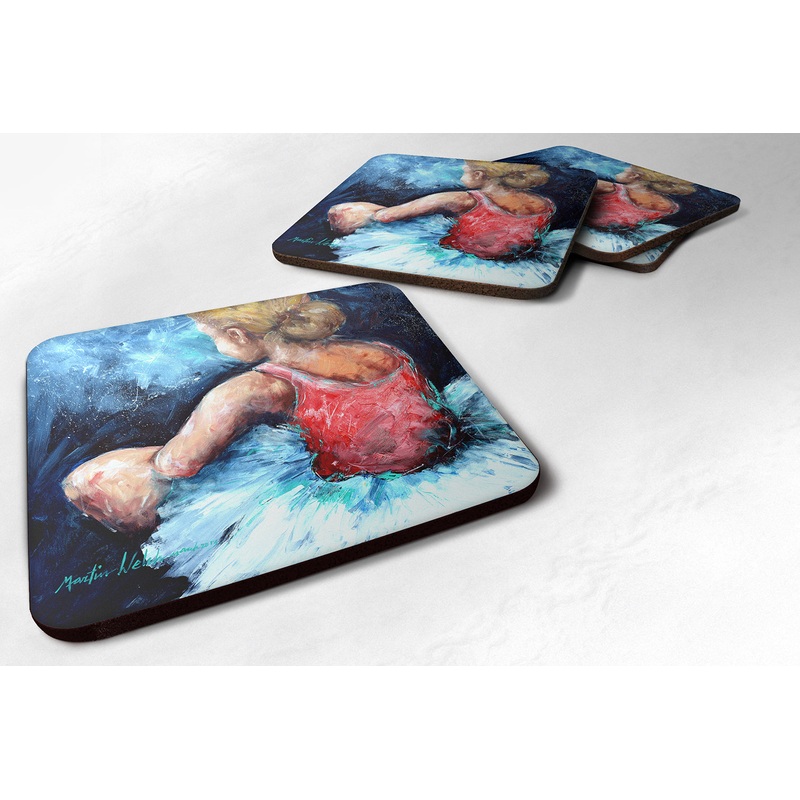 Ballet Star Struck Coasters - Set of 4 Lightweight Foam, Absorbent Drink Coasters