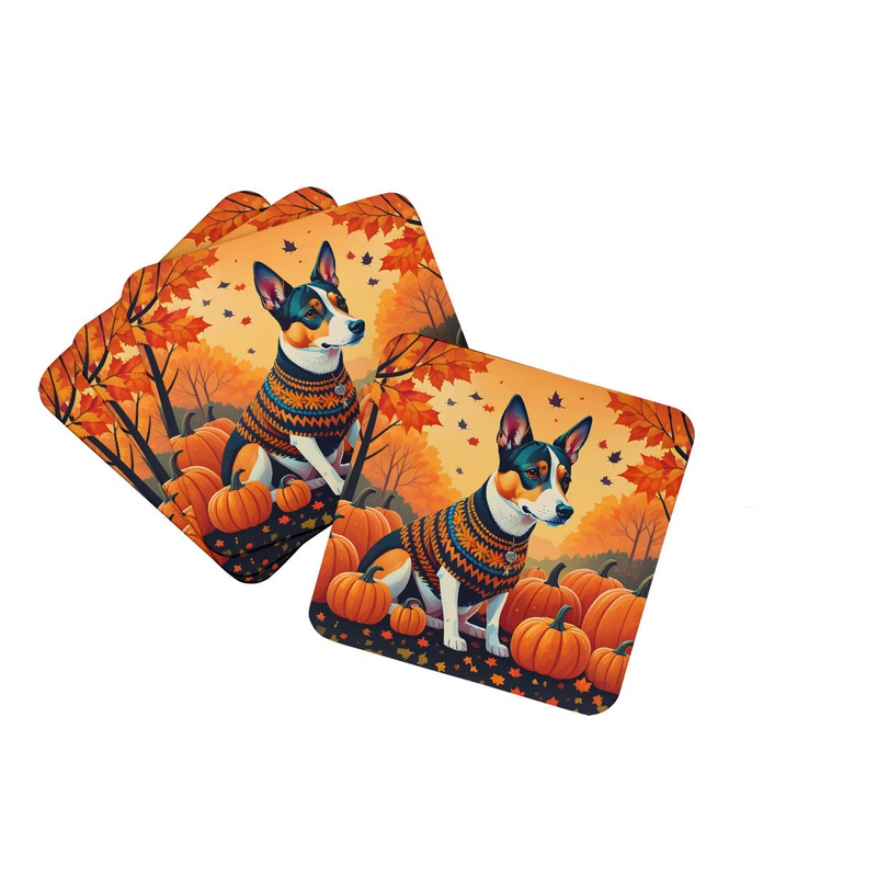 Basenji Fall Foam Coaster