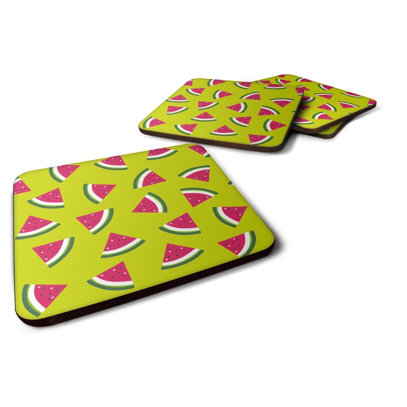 Watermelon on Lime Green Foam Coaster  BB5151FC