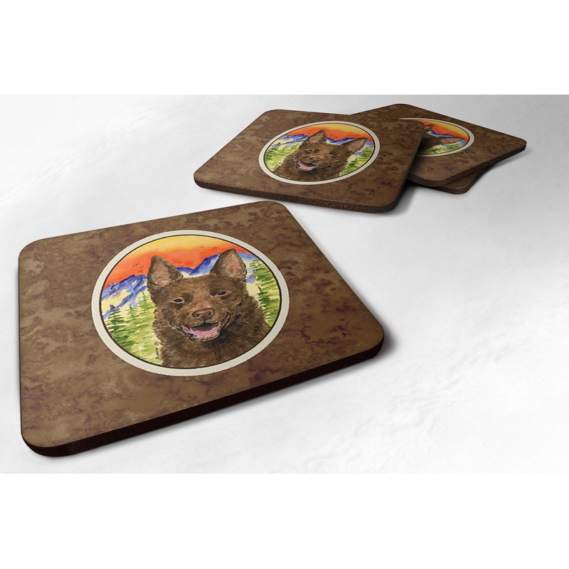 Australian Kelpie Coasters - Set of 4 Lightweight Foam, Absorbent Drink Coasters