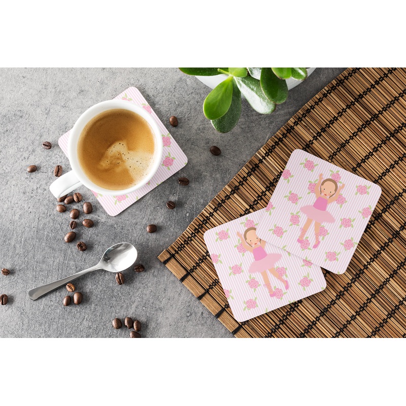 Ballerina Brown Hair Ponytails Foam Coaster  BB5189FC