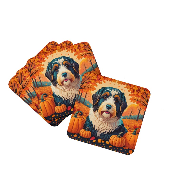 Bearded Collie Fall Foam Coaster