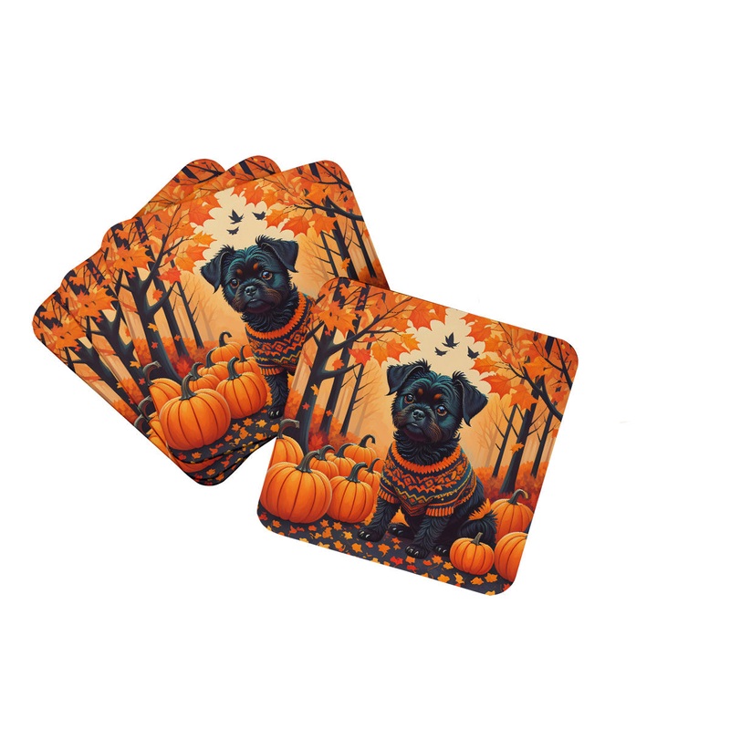 Affenpinscher Fall Foam Coaster