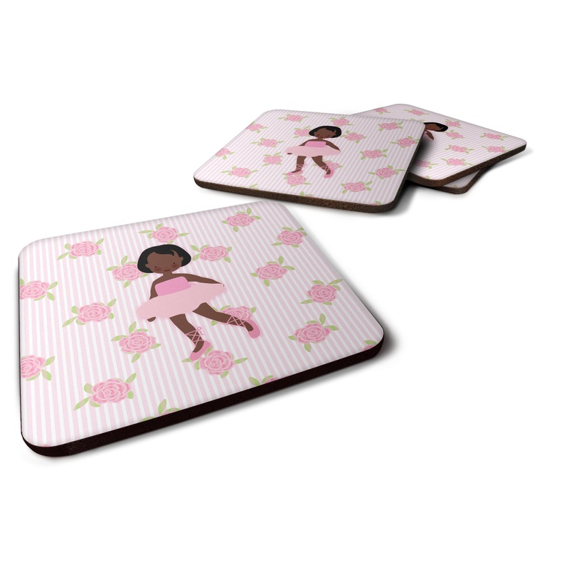 Ballerina African American Short Hair Foam Coaster  BB5190FC