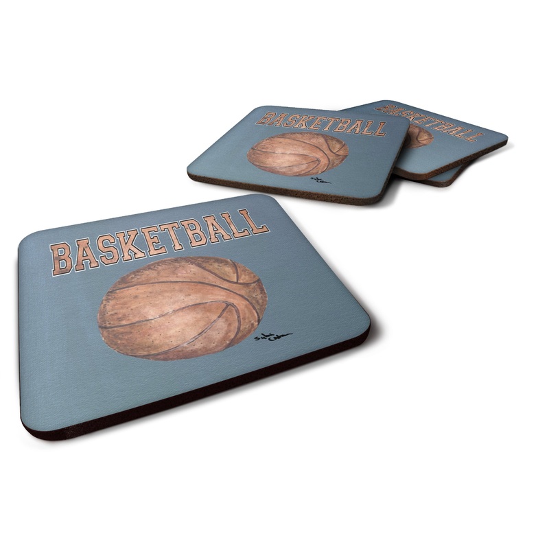 Basketball Coasters - Set of 4 Lightweight Foam, Absorbent Drink Coasters