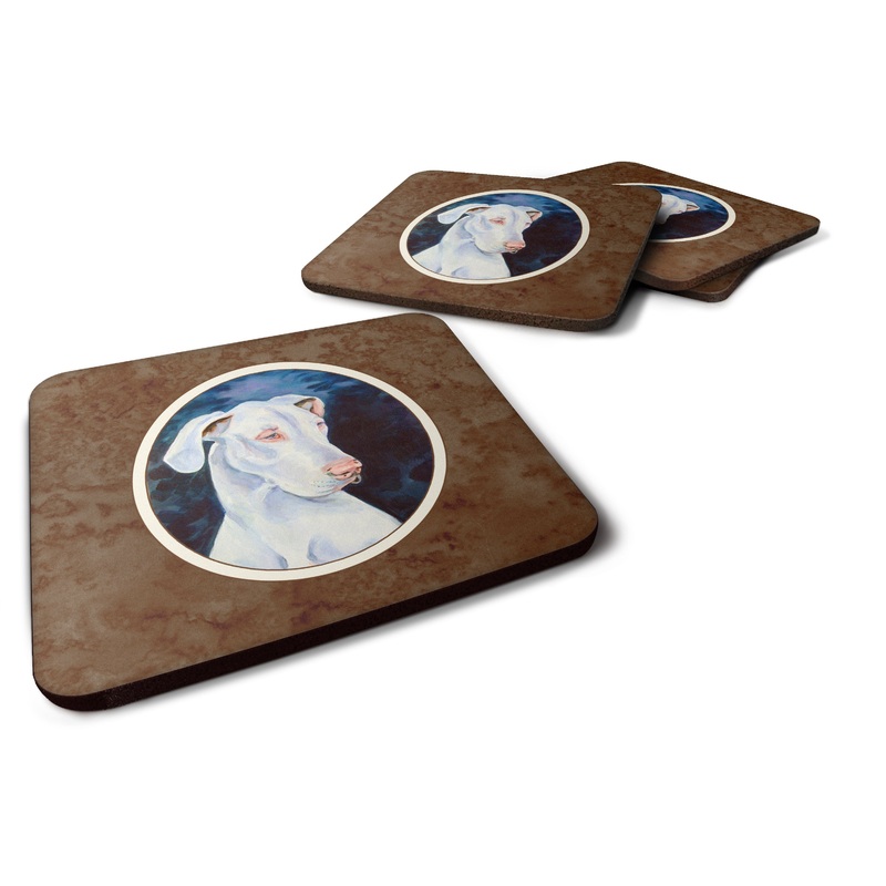 White Great Dane Foam Coaster  7279FC