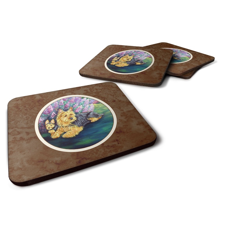 Australian Terrier and Puppy Foam Coaster  7209FC