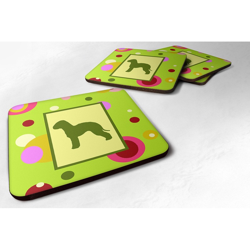 Bedlington Terrier Coasters - Set of 4 Lightweight Foam, Absorbent Drink Coasters