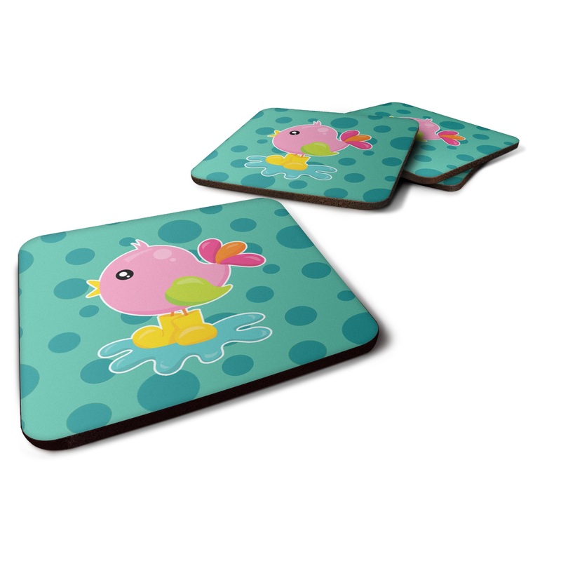 Bird in Rainboots and Puddle Foam Coaster  BB7103FC