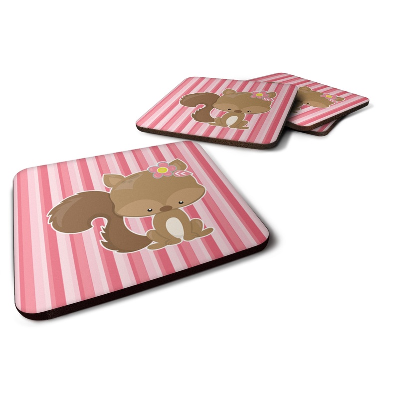 Squirrel with Flowers Foam Coaster  BB7094FC