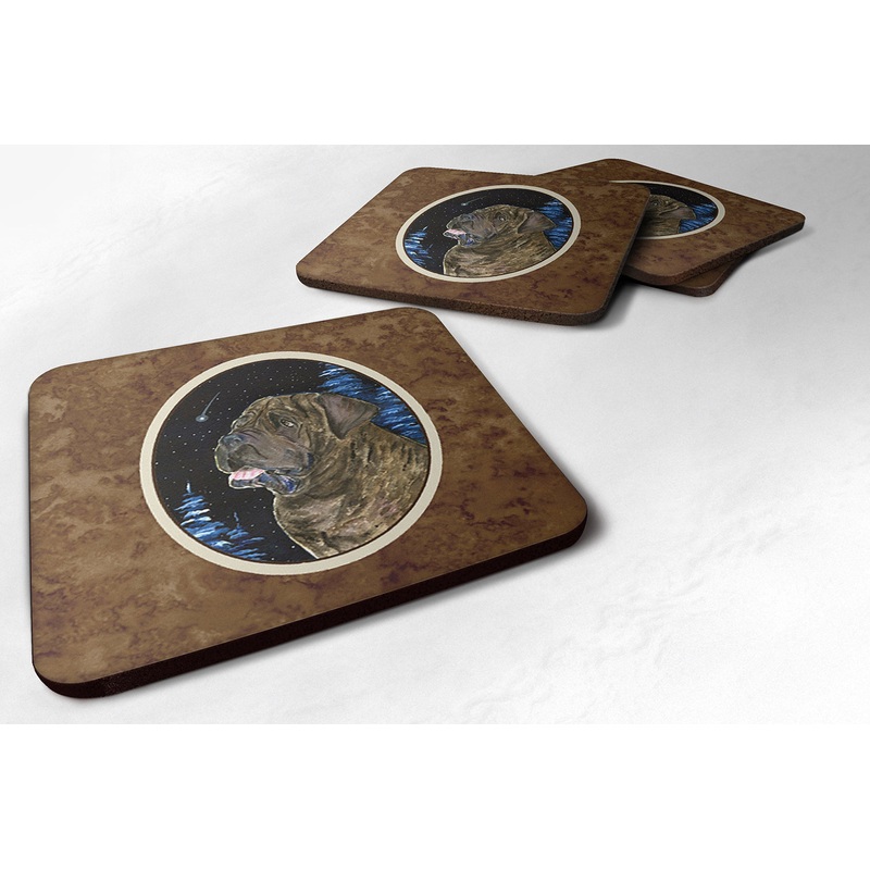 Starry Night Mastiff Coasters - Set of 4 Lightweight Foam, Absorbent Drink Coasters