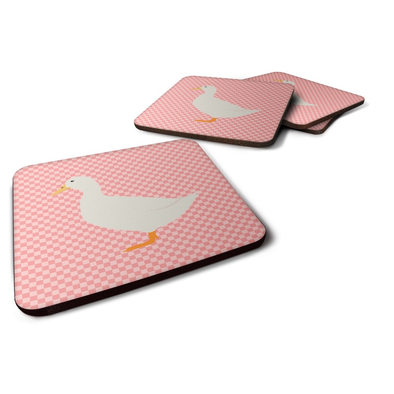 American Pekin Duck Pink Check Foam Coaster  BB7860FC