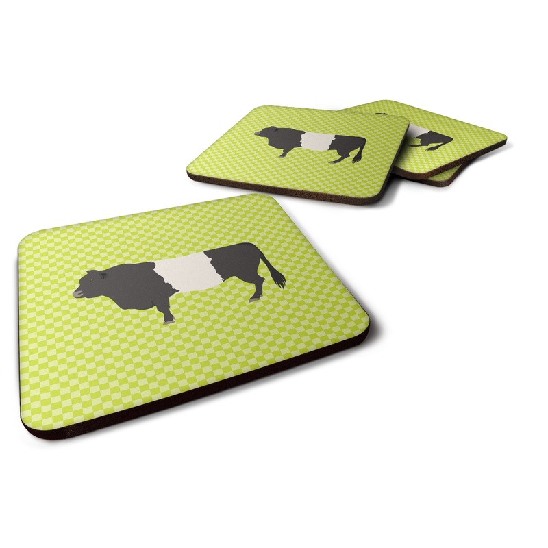 Belted Galloway Cow Green Foam Coaster  BB7657FC