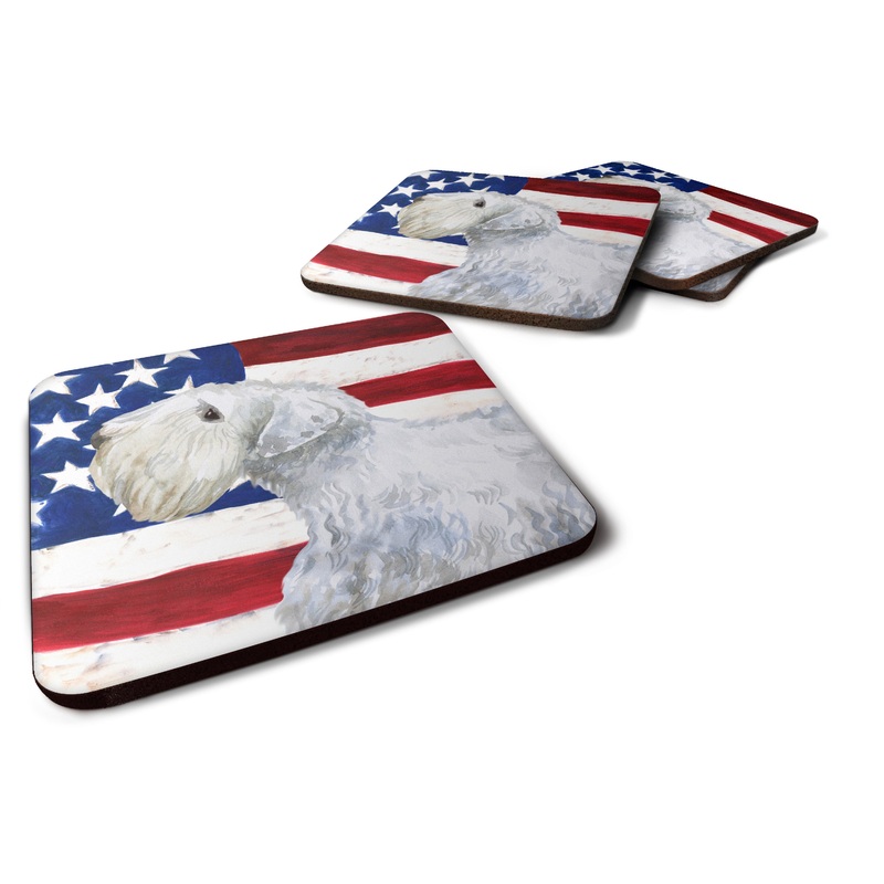 Sealyham Terrier Patriotic Coasters - Set of 4 Lightweight Foam, Absorbent Drink Coasters