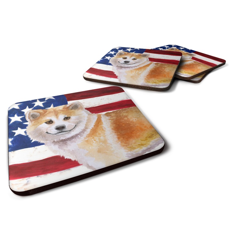 Shiba Inu Patriotic Foam Coaster  BB9678FC