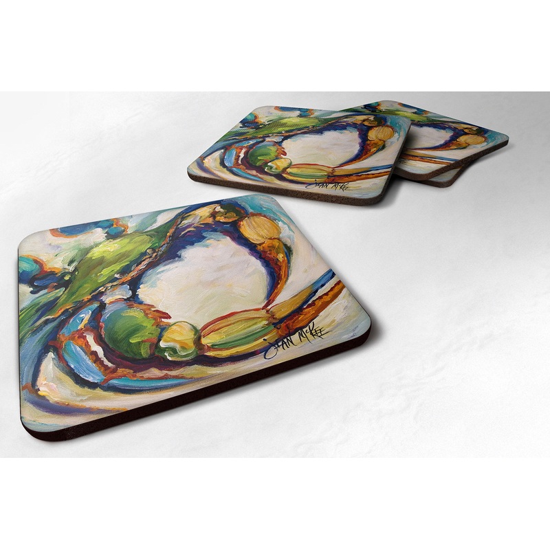 #21 Crab Coasters - Set of 4 Lightweight Foam, Absorbent Drink Coasters JMK1254FC