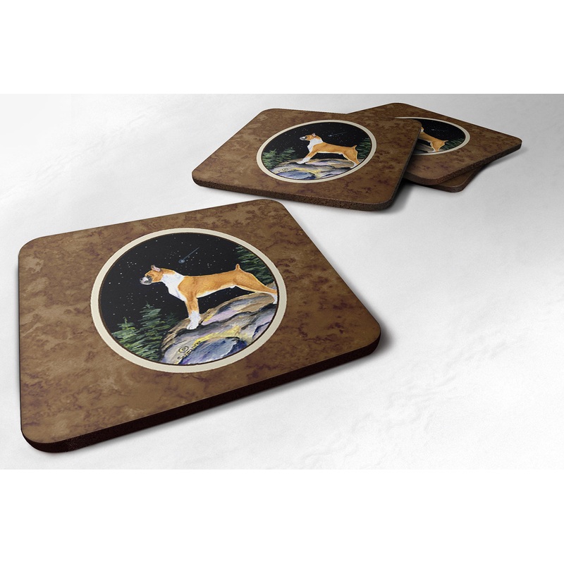 Starry Night Boxer Coasters - Set of 4 Lightweight Foam, Absorbent Drink Coasters