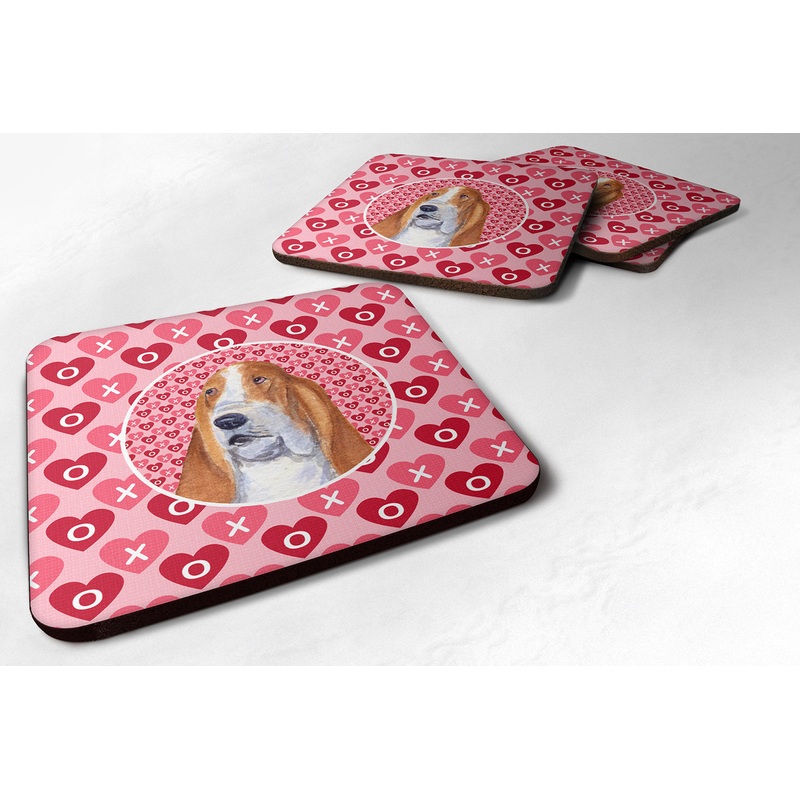 Basset Hound  Coasters - Set of 4 Lightweight Foam, Absorbent Drink Coasters