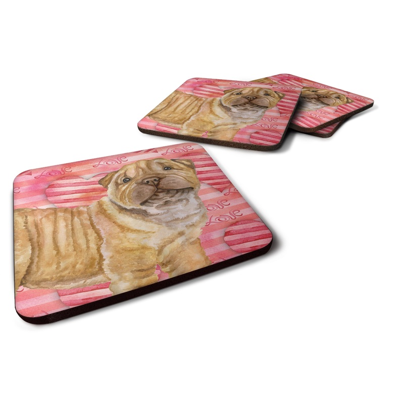 Shar Pei Puppy Love Foam Coaster  BB9806FC