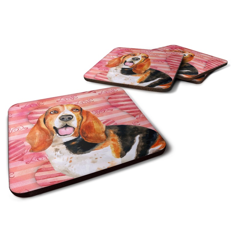 Basset Hound Love Foam Coaster  BB9791FC