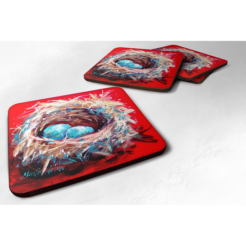 Bird Egg-Stra Speical Coasters - Set of 4 Lightweight Foam, Absorbent Drink Coasters