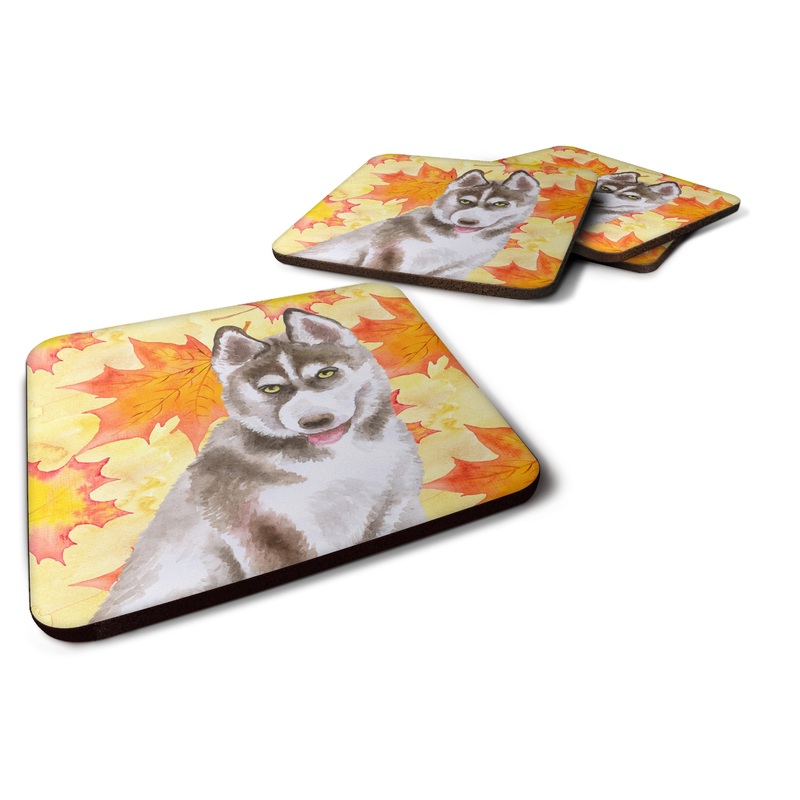 Siberian Husky Grey Fall Foam Coaster  BB9957FC