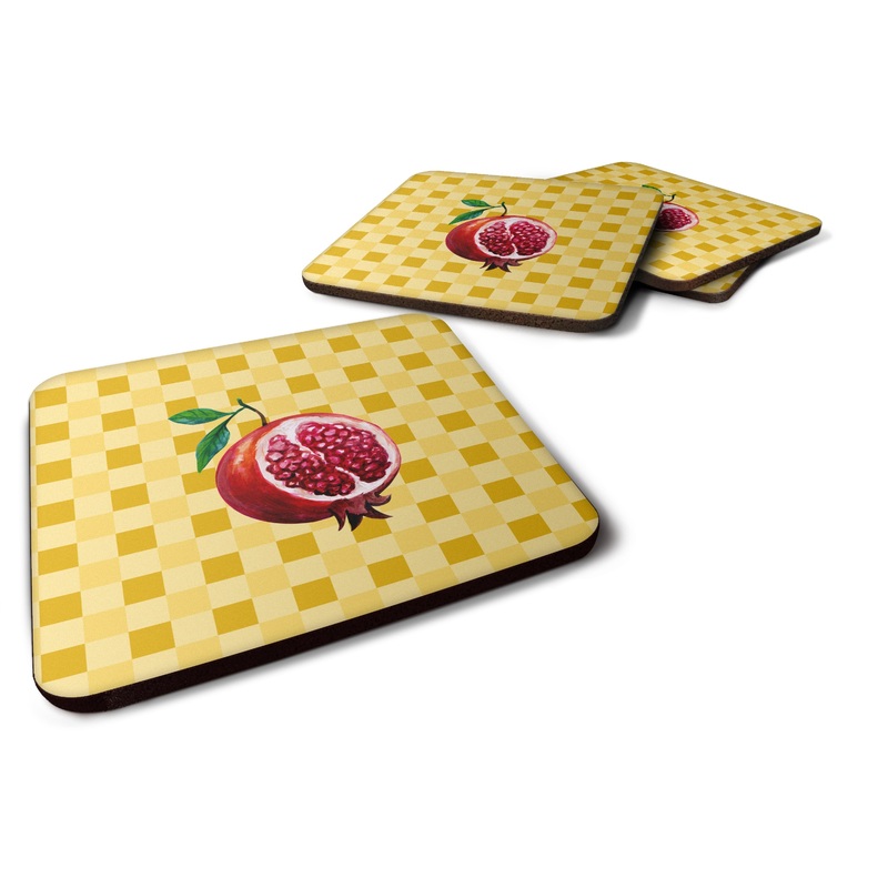Sliced Pomegranate on Basketweave Foam Coaster  BB7250FC