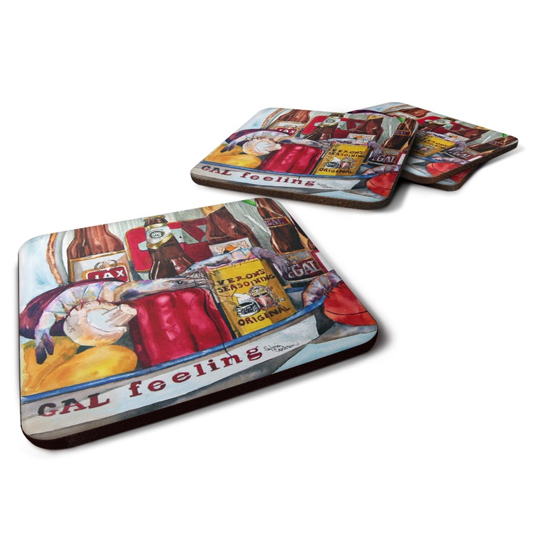 Veron's and New Orleans Beers Coasters - Set of 4 Lightweight Foam, Absorbent Drink Coasters