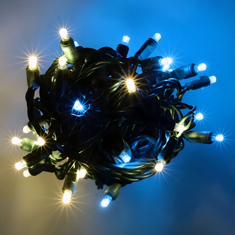 50 5mm ColorSplash Blue Taffy Multicolor LED Christmas Lights, 6" Spacing