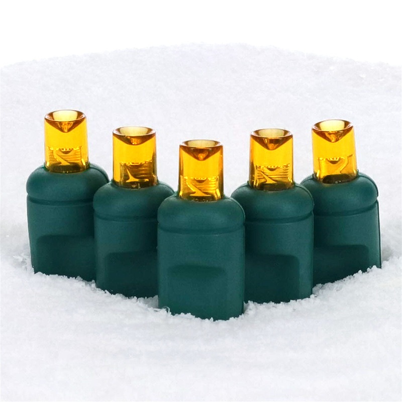70 5mm Orange LED Christmas Lights, 4" Spacing