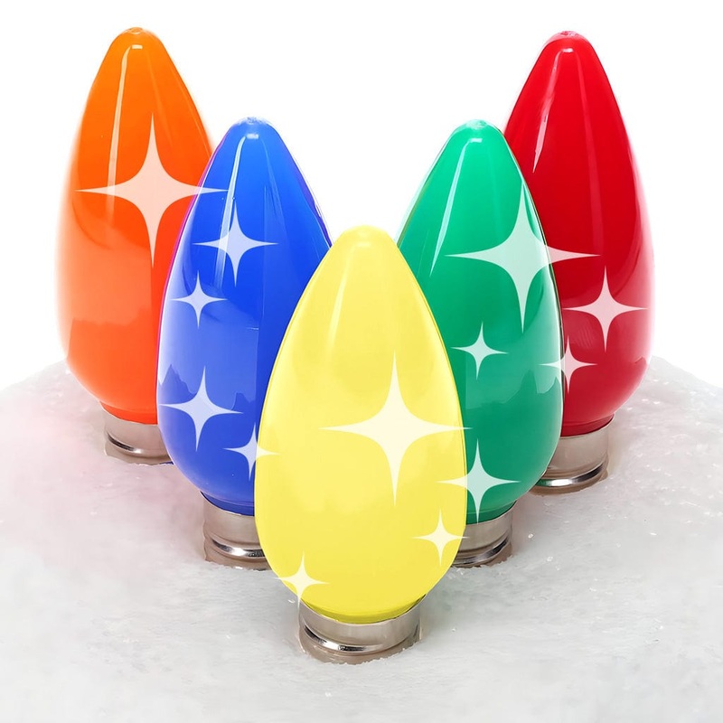 C9 Twinkle Multicolor ProCore LED Christmas Light Bulbs, Pack of 25