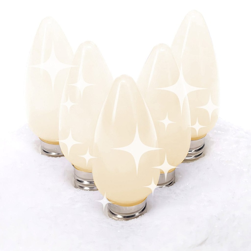 C9 Twinkle Warm White ProCore LED Christmas Light Bulbs, Pack of 25