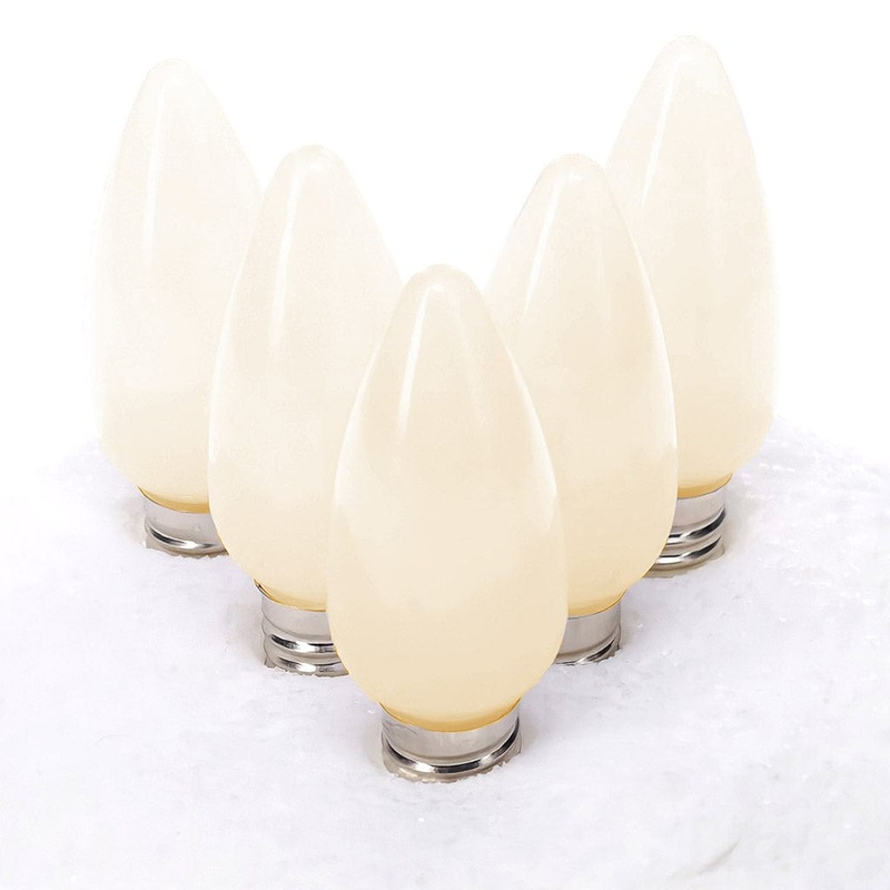 C9 Warm White  ProCore LED Christmas Light Bulbs, Opaque, Pack of 25