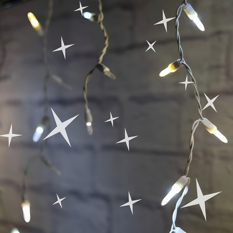 M5 LED Smooth Fade LED Icicle Lights, DreamSpark Champagne, 70 Bulbs, 7.5ft Long, White Wire