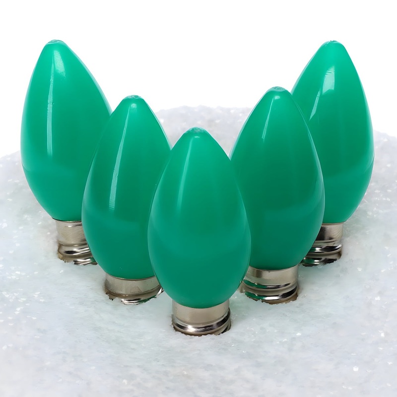 C7 Green ProCore LED Christmas Light Bulbs, Opaque, Pack of 25