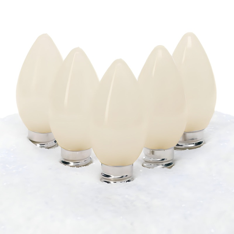 C7 Warm White ProCore LED Christmas Light Bulbs, Opaque, Pack of 25