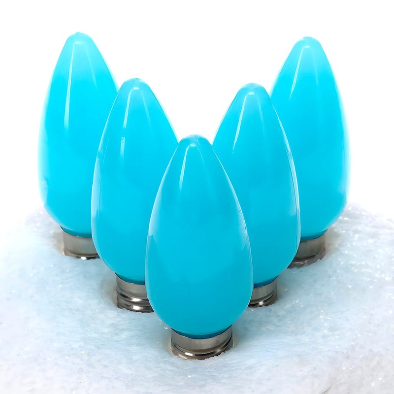 C9 Teal ProCore LED Christmas Light Bulbs, Opaque, Pack of 25