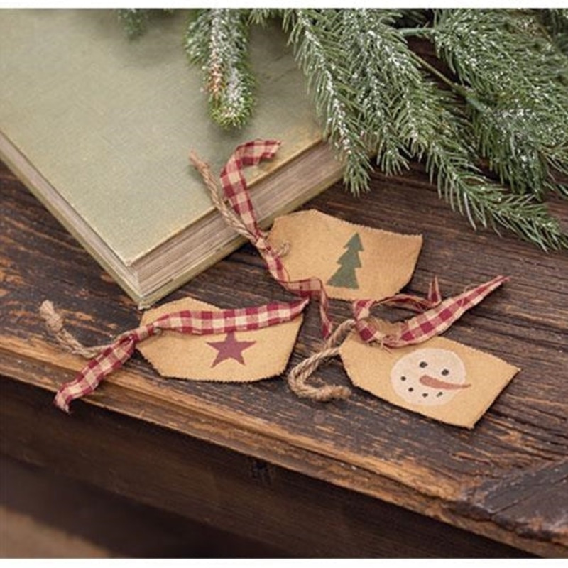 3/Set Snowman Tree & Star Christmas Tag Ornaments