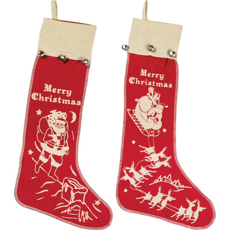 Large Vintage Inspired Bell Stocking Set /2