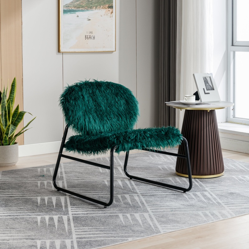 Accent Chair - Modern Industrial Slant Armchair with Metal Frame - Premium High Density Soft Single chair for Living Room Bedroom